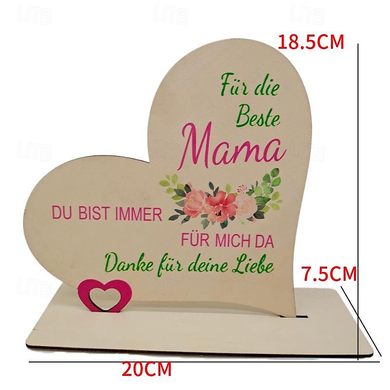 nőnapi ajándékok 3 db határon átnyúló forró eladó új anyák napi szív alakú fa díszek uv festett fa kézműves kreatív termékek raktáron anyák napi ajándékok anyának 2025 - $21.99 –P4