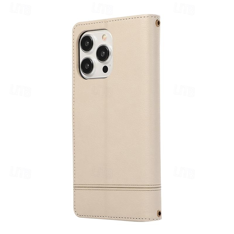 2025年 電話 ケース 用途 iPhone 16 iPhone 15 Pro Max iPhone 14 13 12 11 Pro Max Mini SE X XR XS Max 8 7 Plus ウォレットカードケース ミラー ジッパ- 全身保護 幾何学模様 TPU PUレザー コレクション – $18.99 –P11