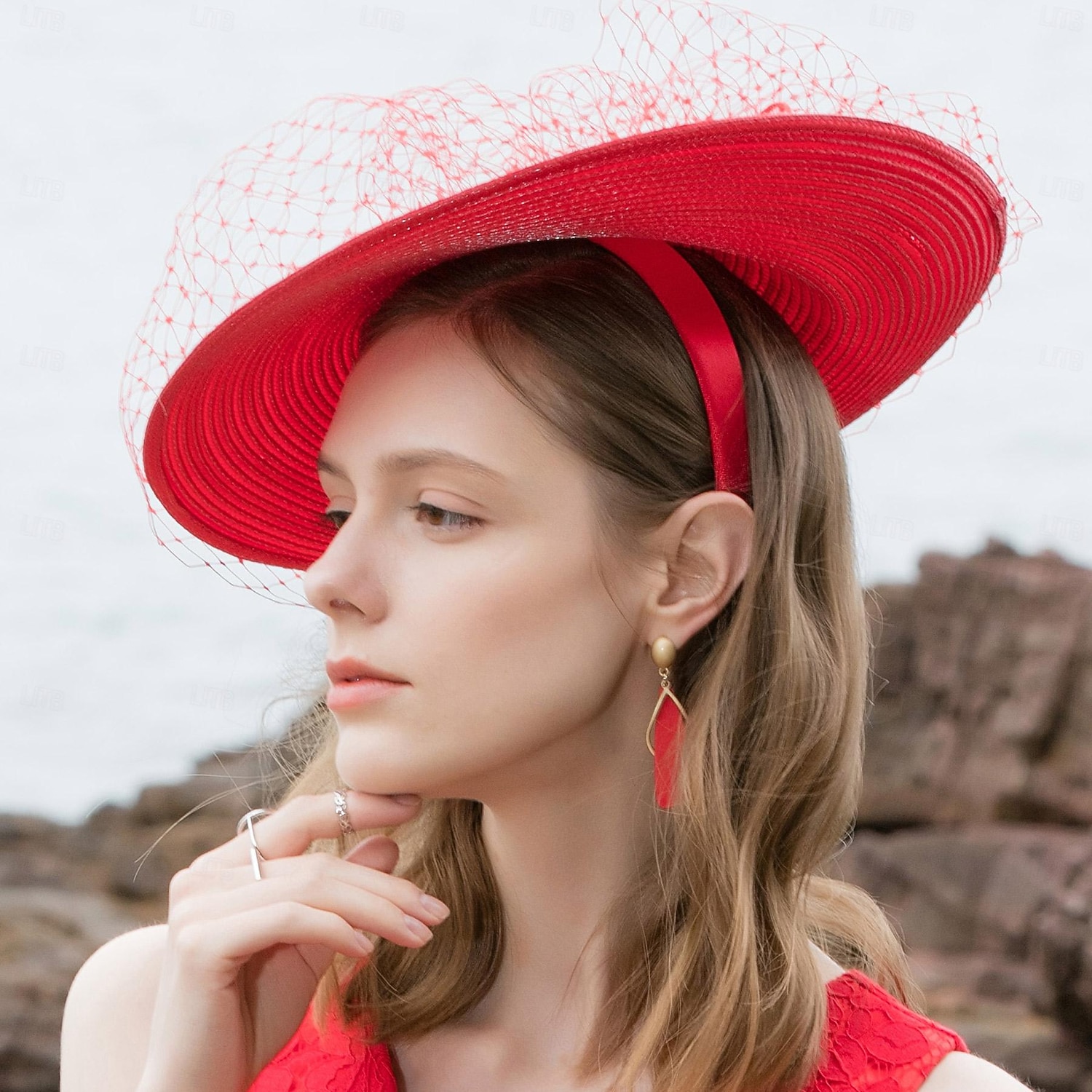 sombreros de tul sinamay platillo sombrero de copa sombrero de velo boda fiesta de té elegante retro con tul velo de cara tocado sombreros 2026 - $45.99 –P4