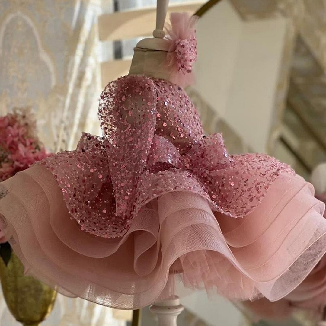Enfants Fille Robe de fête Couleur unie Manches 3/4 Utilisation Mariage Maille Princesse Doux Maille Mi-mollet Robe Fourreau Robe en Tulle Robe de demoiselle d'honneur Eté Printemps Automne 2-12 ans de 2025 ? $72.99 –P7