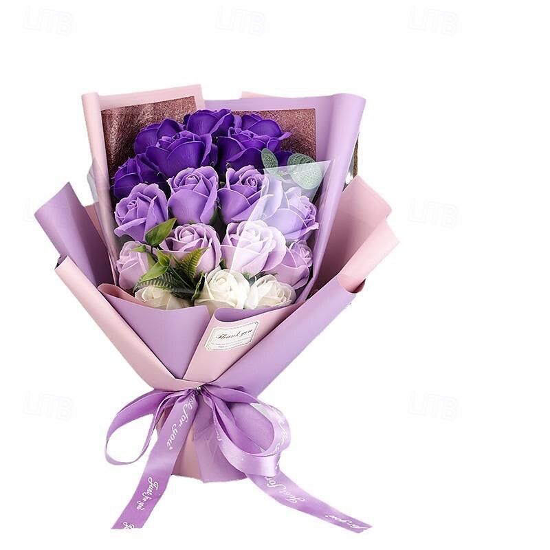 cadouri de ziua femeii 18 trandafiri buchet de sapun cutie cadou qixi cadou de ziua indragostitilor flori false ziua femeii cadouri de ziua mamei pentru fete cadouri de ziua mamei pentru mama 2025 - $48.99 –P5