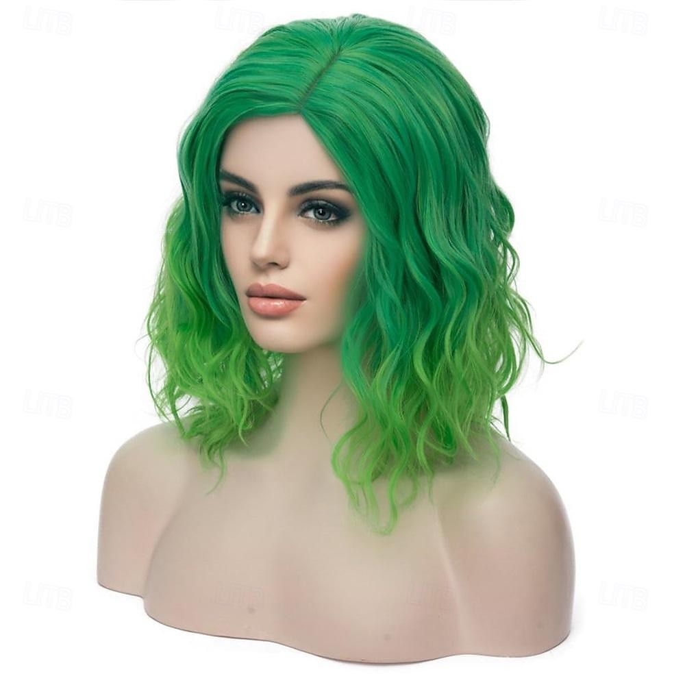Perruque verte perruque ombragée verte perruque bob verte perruques vertes pour femmes perruques courtes bouclées ondulées vertes perruques synthétiques perruques du jour de la Saint-Patrick de 2025 ? $18.99 –P7