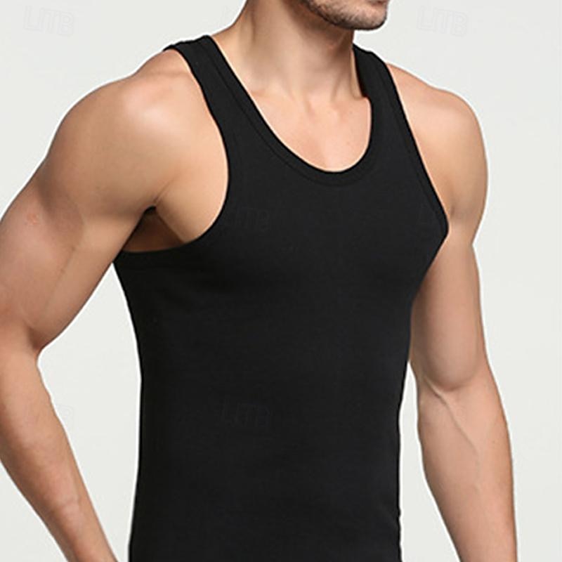 Herr Linne Undertröjor Ärmlös tröja Ärmlös Rund halsringning Sommar Slät Mode Designer Grundläggande Semester Gata Utekväll Svart Vit Grå Topp t-shirt för män 2025 - $8.99 –P6