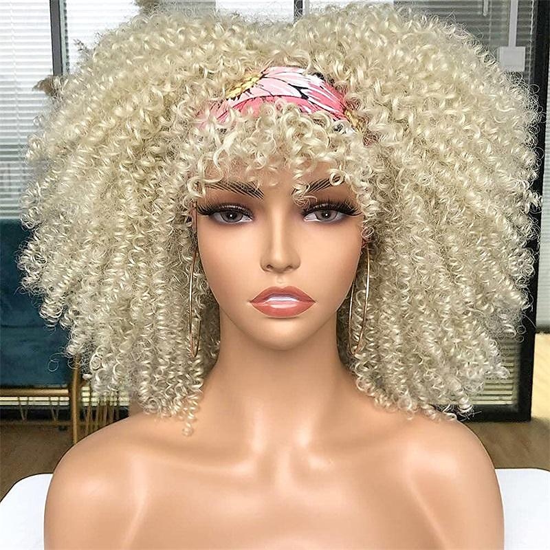 perruque bouclée avec frange pour femmes noires perruque courte crépue bouclée 14 pouces cheveux afro carnaval fête noël cosplay perruques de 2025 ? $21.99 –P10