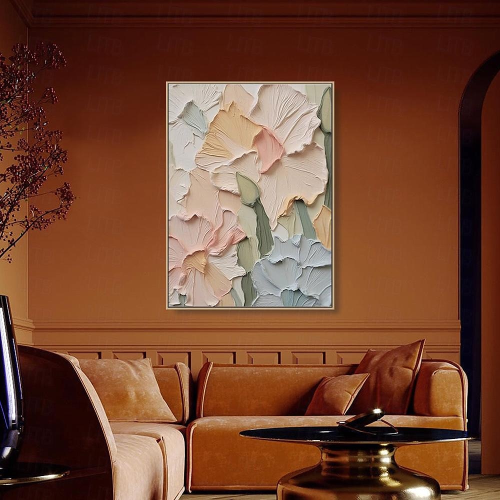 met de hand geschilderd 3D bloem olieverfschilderij op canvas handgemaakte romige getextureerde muur kunst abstracte bloemen schilderij kunst voor woonkamer muur kunst cadeau voor haar madeliefje 2025 - $116.99 –P3