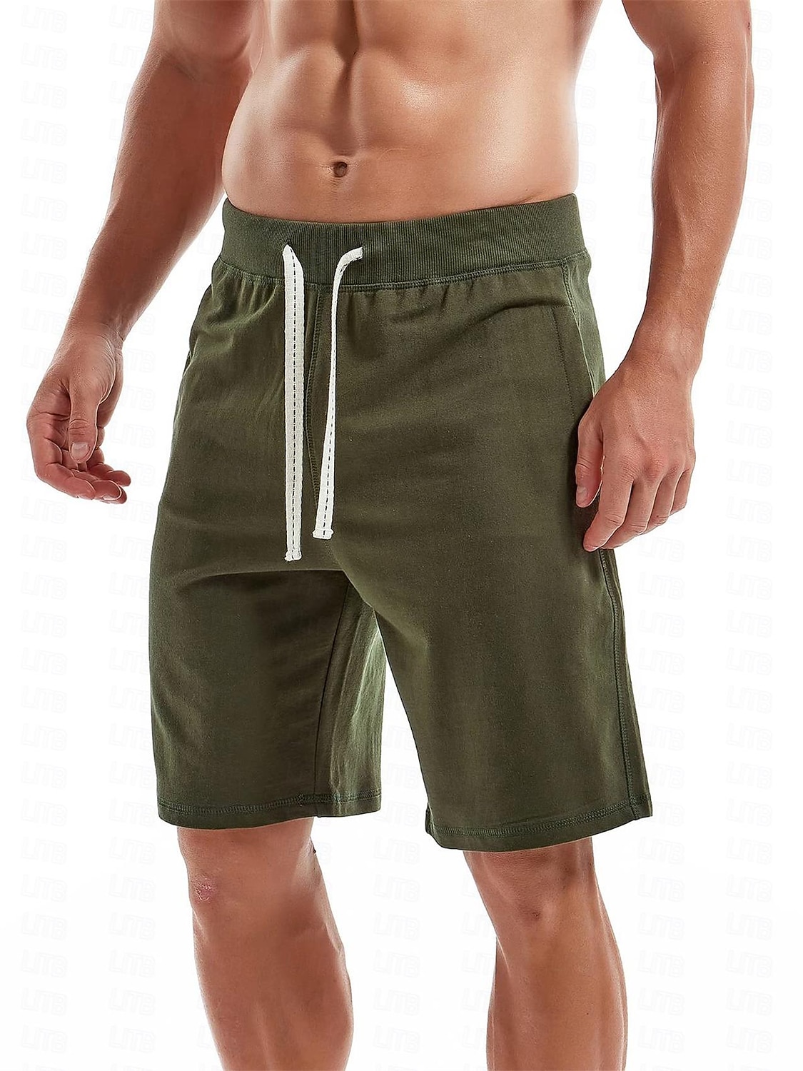 Men's Sweat Shorts Shorts Workout Shorts Casual Shorts Drawstring Pocket Elastic Waist Plain Comfort Breathable Knee Length Casual Daily Holiday Sports Fashion Blue Khaki Micro-elastic 2026 - $18.99 –P3