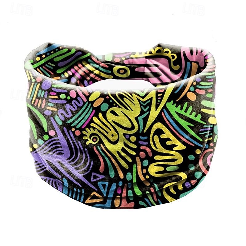 fascia stampata, foulard bohémien, fascia elastica per yoga sportiva da donna, fascia a tesa larga, accessori per capelli alla moda del 2025 a $8.49 –P3