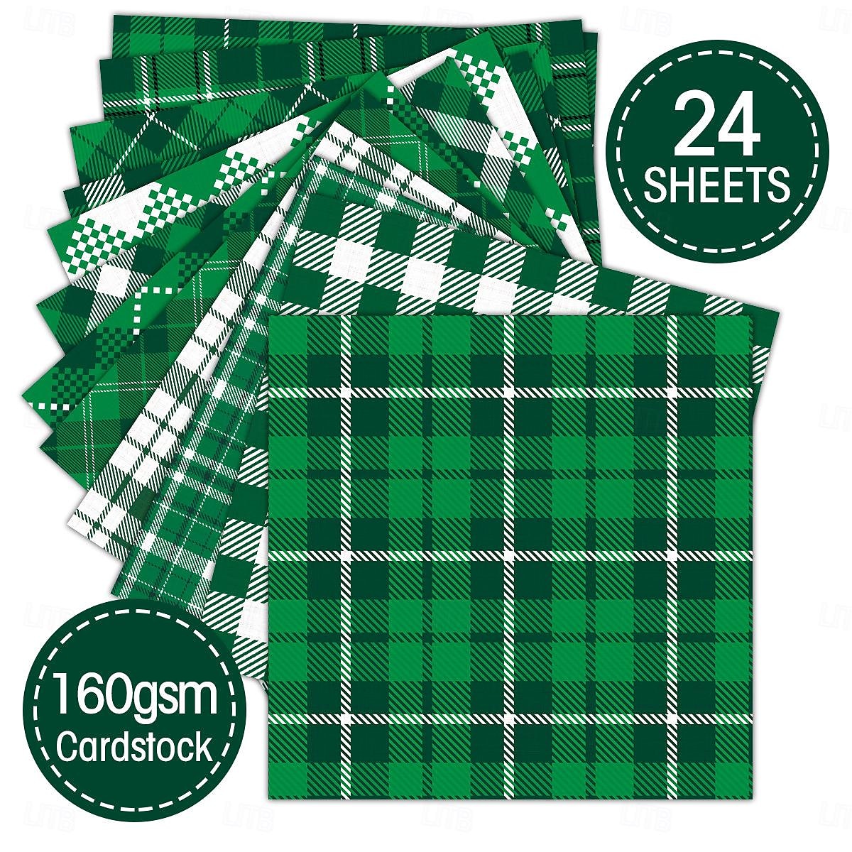 24 vel groen geruit patroonpapier st. Patrick's Day plakboekpapier, decoratief ambachtelijk papier voor het maken van kaarten, decoratief achtergrondkunstalbum 2025 - $9.99 –P4