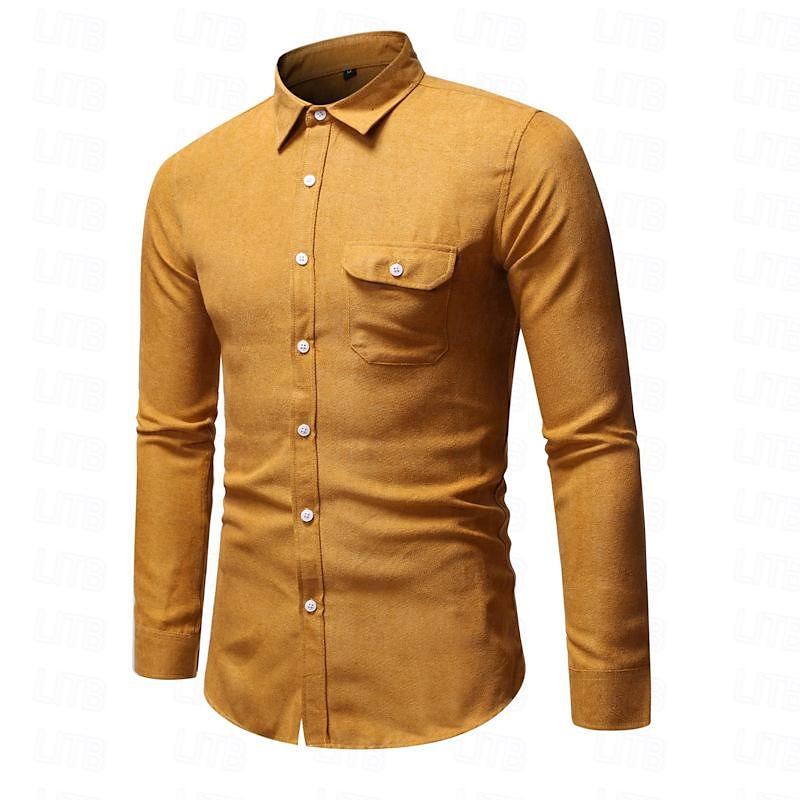 Per uomo Camicia Camicie Camicia con bottoni Liscio Matrimonio Giornaliero Nero Bianco Giallo Vino Manica lunga Collo ripiegabile Primavera & Autunno Abbigliamento Tasche del 2025 a $32.99 –P7