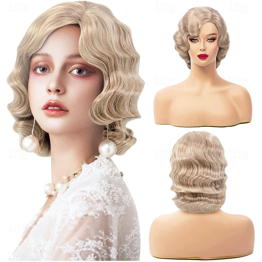 Brown Wig 1920s Lady Finger Wave Wig Vintage Brown 20s Wig Women Retro Synthetic Hair Carnival Cosplay Party Costume Wig Halloween Wigs 2026 - $18.49 –P8