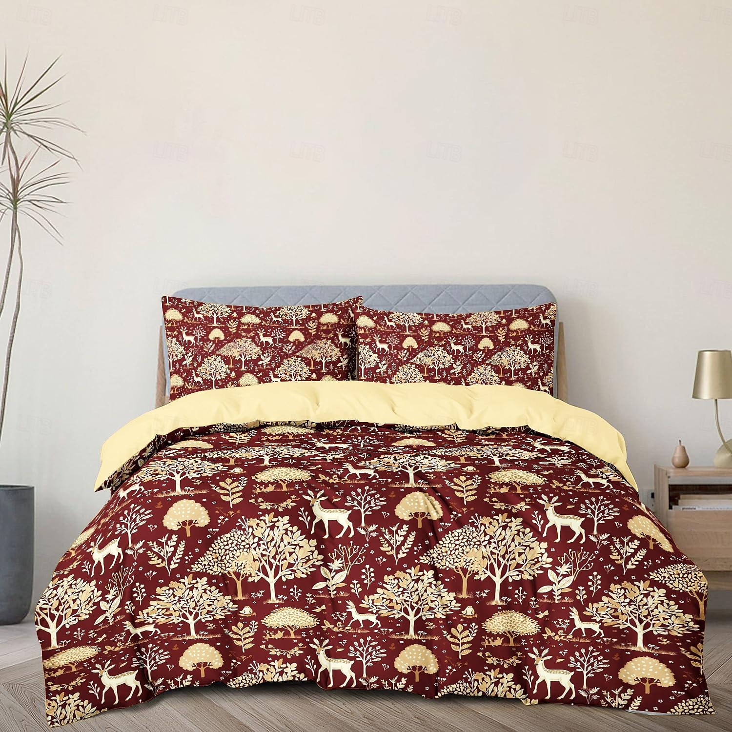 100% Cotton Duvet Cover Set Tree Pattern Set Soft 3-Piece Luxury Bedding Set Home Decor Gift King Queen Duvet Cover 2025 - $37.99 –P10