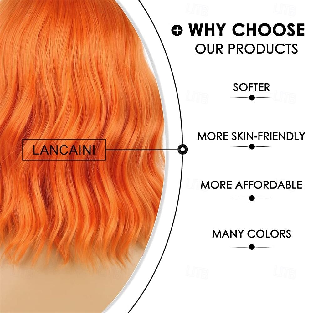 Dark Green Short Bob Wigs with Bangs for Women Loose Wavy Wig Curly Wavy Shoulder Length Bob Synthetic Cosplay Wig for Girl Colorful Costume Wigs St.Patrick's Day Wigs Halloween Wigs 2026 - $18.49 –P17
