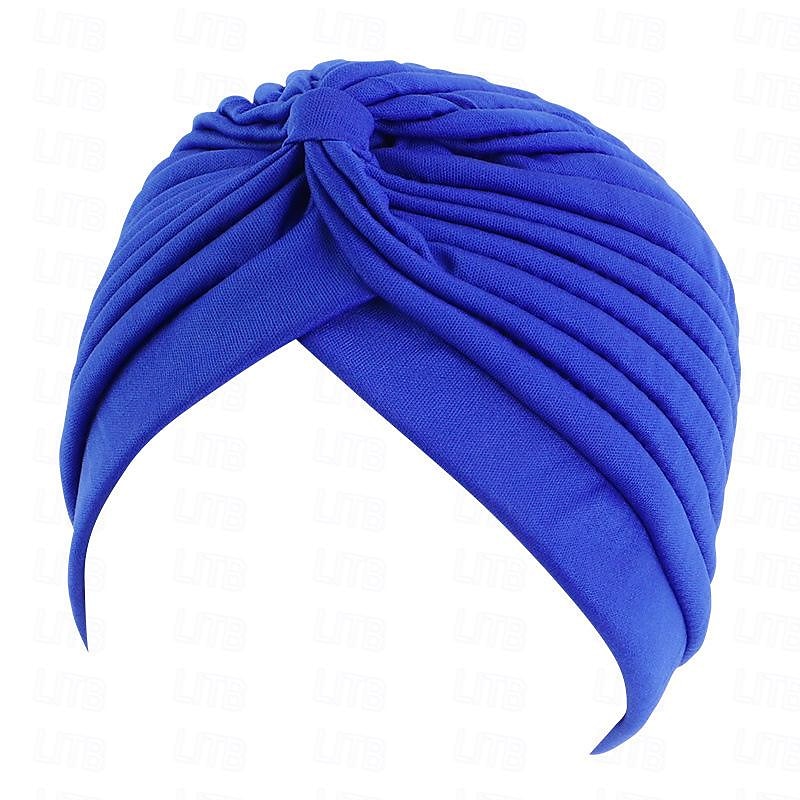 Sombreros turbantes suaves con nudo preanudado moda plisada gorro de quimioterapia diadema para dormir de color sólido naranja para mujeres Día de Reyes casual diario 2025 - $13.99 –P29