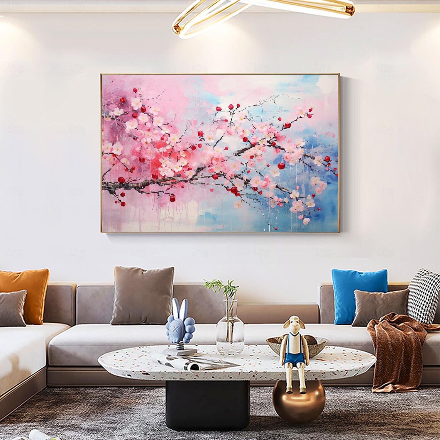 Handmade Original Cherry flower Oil Painting On Canvas Wall Art Decor Abstract Landscape Painting for Home Decor With Stretched Frame/Without Inner Frame Painting 2025 - $175.99 –P6