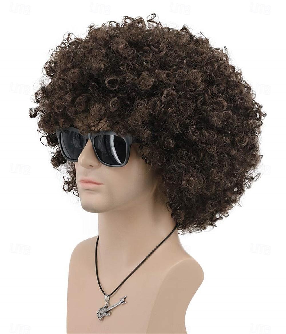 Dorosła Uniseks 60s 70s 80s Krótkie Złote Kręcone Afro Syntetyczna Disco Rocker Hipisi Włosy Kalifornijski Karnawał Cosplay Anime Kostium Peruki Halloween 2025 - $13.49 –P2