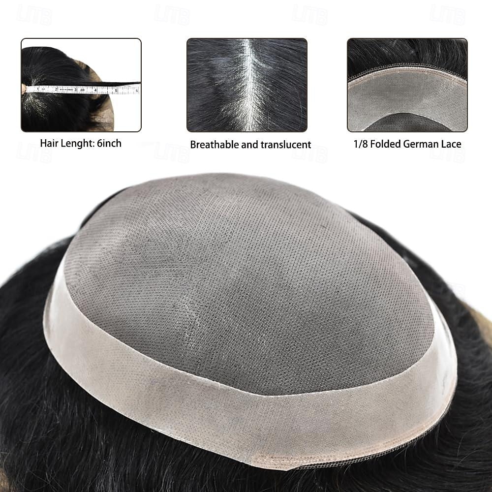 Toupee for Men Human Hair System Replacement Fine Mono Hairpiece Poly Skin Around Durable NPU Monofilament Mens Wig 6X8 7X9 8X10 2025 - $156.99 –P7