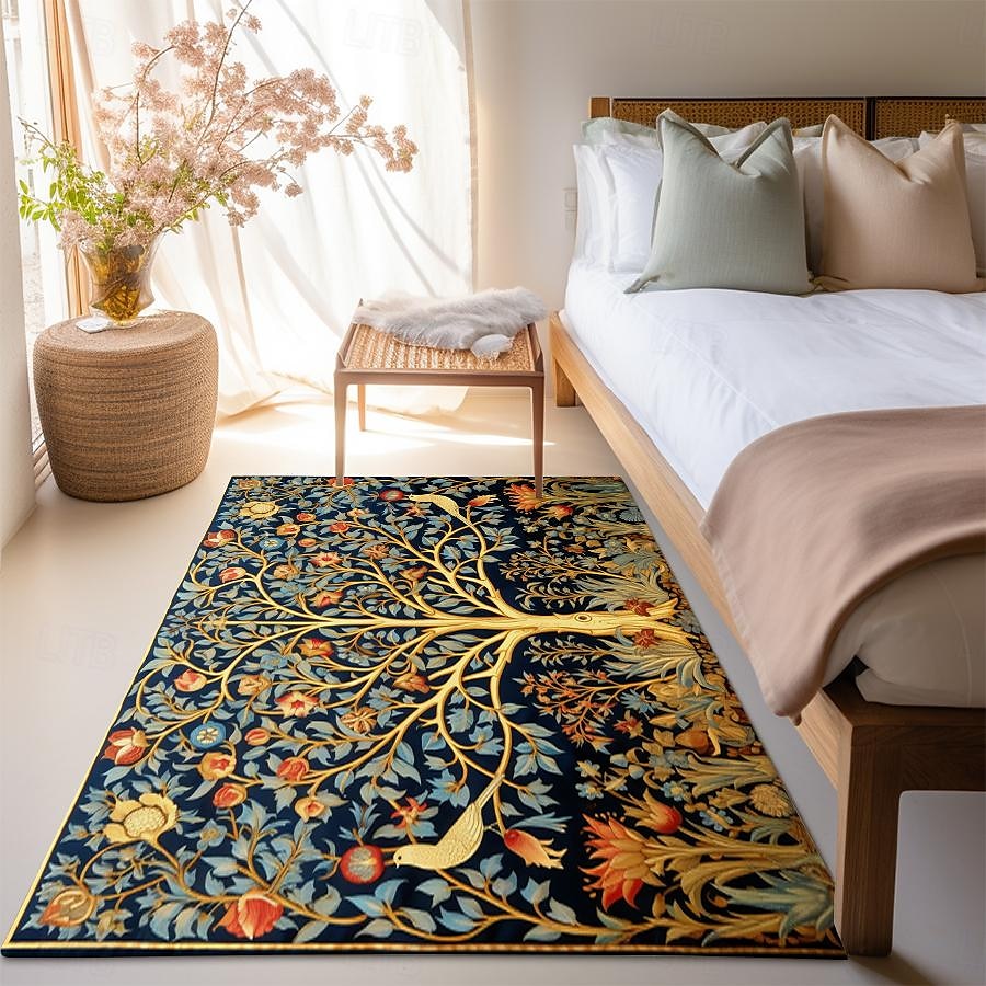 Inspiriert von William Morris, Teppich, Küchenmatte, rutschfeste, ölbeständige Bodenmatte, Wohnzimmerteppich, Innen- und Außenmatte, Schlafzimmerdekoration, Badezimmermatte, Eingangsteppich, 2025 - $13.99 –P8