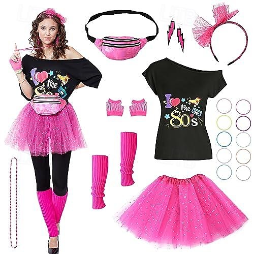 Retro Vintage Anos 80 Japonesa/Curta Conjunto de acessórios Fantasia Mulheres Dia Das Bruxas Carnaval Baile de Máscaras Festa / Noite Parada do Orgulho Mês do Orgulho Adulto Saias Luvas Aquecedores de 2025 por $47.99 –P2