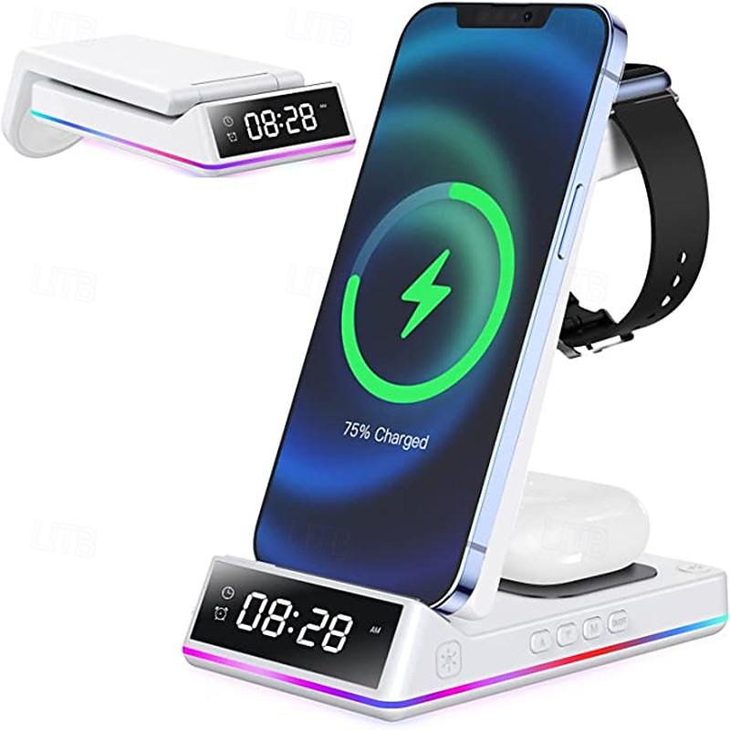 caricabatterie wireless portatile multifunzionale da tavolo 5 in 1 pieghevole con ricarica rapida verticale del 2025 a $51.99 –P1