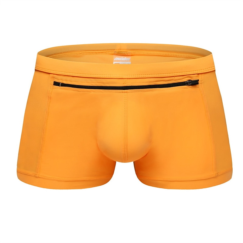 Men's Boxer Swim Shorts Beach Shorts Going out Weekend Soft Comfortable Elastic Waist Zipper Pocket Plain Short Gymnatics Casual Activewear Lake blue Black 2025 - $17.99 –P9