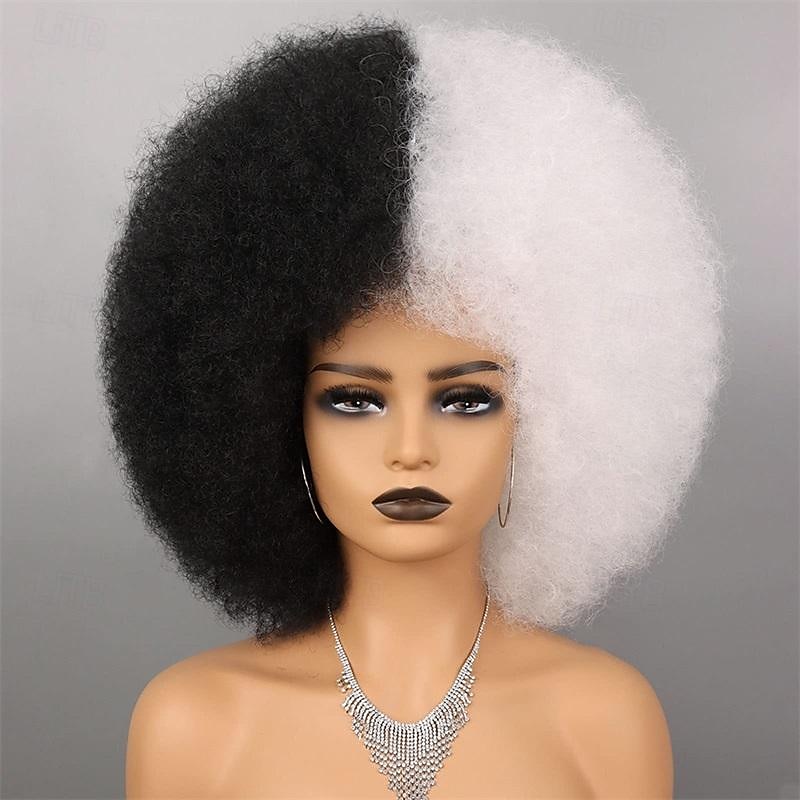 parrucche afro rosse per donne nere parrucca senza colla da indossare e andare da 10 pollici parrucche afro ricce parrucche sintetiche color borgogna per feste quotidiane costume cosplay uso del 2025 a $19.99 –P12