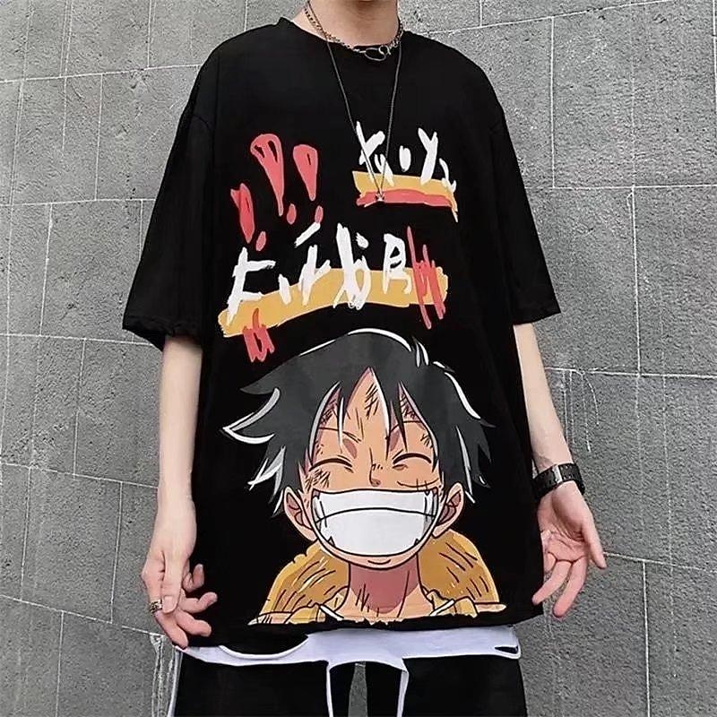 One Piece Monkey D. Luffy T-skjorte Tegneserie Manga Animé Graphic Til Par Herre Dame Voksne Karneval Maskerade Varmstempling Fritid / hverdag 2025 - $13.99 –P8