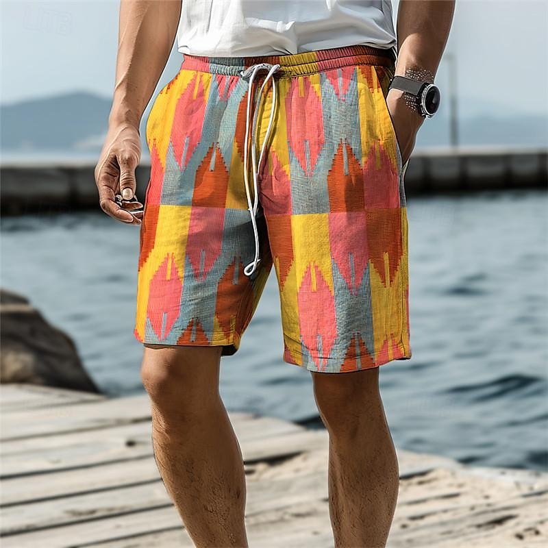 Geometrie Herren Resort 3D-gedruckte Boardshorts Badehose elastische Taille Kordelzug mit Netzfutter Aloha Hawaii-Stil Urlaub Strand S bis 3XL 2025 - $19.99 –P1