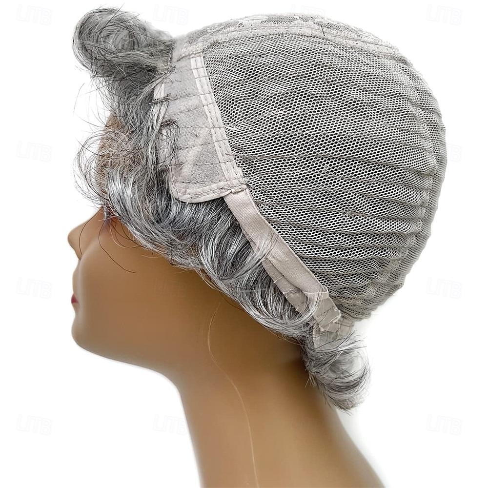Pixie Cut Short Gray Wigs for White Women Sassy Short Haircuts for Older Lady Mixed Black Grey Highlight Synthetic Wig with Bangs for Daily Party Use 2025 - $26.99 –P10