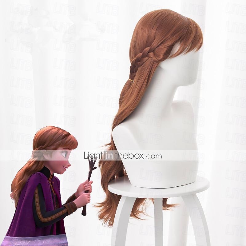 conjunto com fantasia de festa vestidos de tule cacheados assimétricos com franja peruca muito longa 2 peças feminino congelado conto de fadas princesa anna halloween carnaval baile de máscaras de 2025 por $60.99 –P7