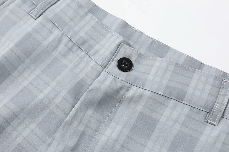 Men's Trousers Chinos Slacks Jogger Pants Plaid Dress Pants Checkered Lattice Soft Full Length Daily Weekend Office / Business Casual / Sporty Light Green Blue Inelastic 2025 - GBP £18 –P4