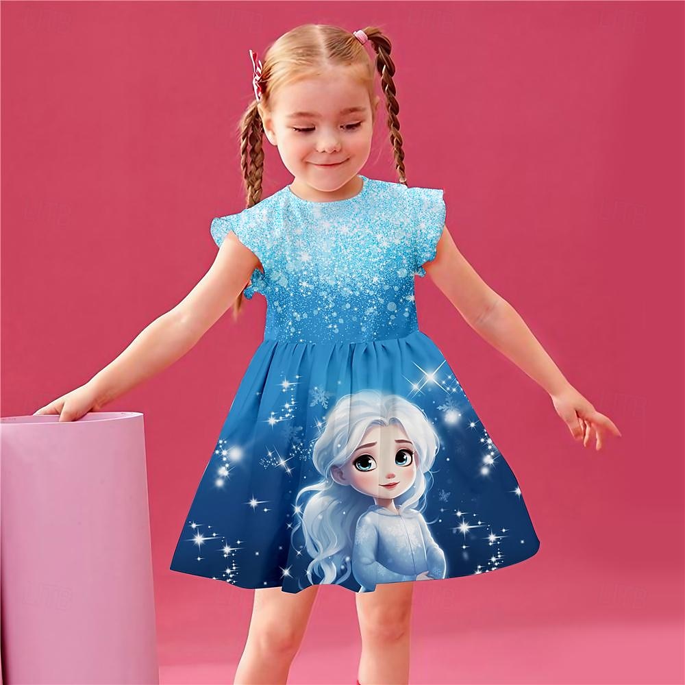 FILLE 3D Motif de flocon de neige Princesse Robe à Volants Rose Sans Manches 3D effet Eté du quotidien Vacances Décontractées Magnifique Enfants 3-12 ans Robe casual Robe Débardeur Au dessus du genou de 2025 ? $14.99 –P4
