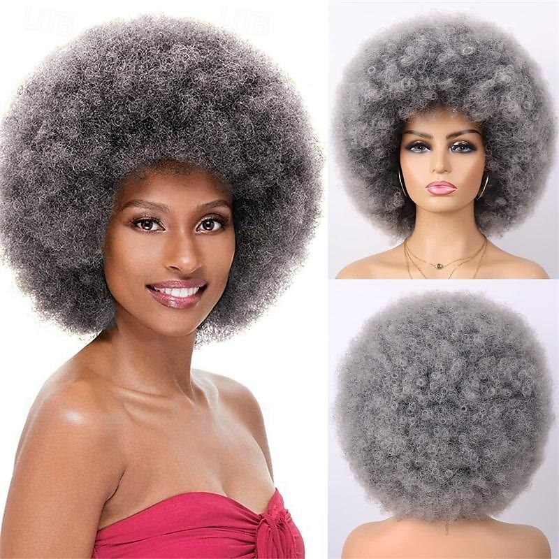 paruka afro kudrnaté paruky 70. let pro černé ženy nošení bez lepku a měkké černé afro paruky velké skákací a měkké přirozeně vypadající plné paruky pro denní party cosplay kostým halloweeen 2025 - $18.99 –P9
