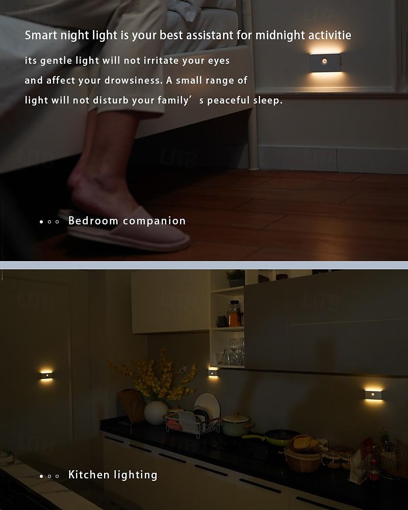 Smart Sensor Night Light Led Infrared Light Sensor Night Light Typec Rechargeable Magnetic Wireless Sensor Night Light 2025 - $15.49 –P5