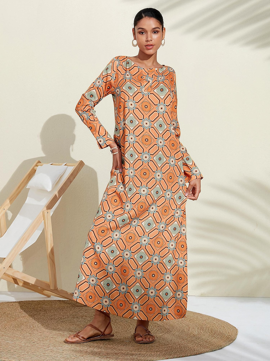 camicia girocollo floreale a quadri marocchini del 2025 a $103.99 –P5