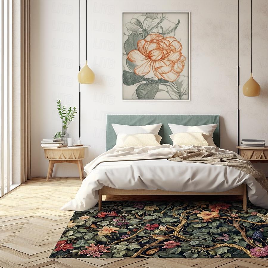 Inspirierter William Morris-Bereichsteppich, Küchenmatte, rutschfeste, ölbeständige Bodenmatte, Wohnzimmerteppich, Innen- und Außenmatte, Schlafzimmerdekoration, Badezimmermatte, Eingangsbereich, 2025 - $16.99 –P7