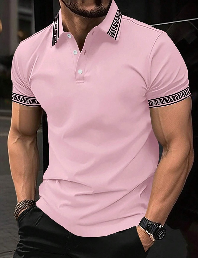 Herren Poloshirt Polos mit Knöpfen Casual Sport Kargen Kurzarm Modisch Basic Farbblock Patchwork Sommer Regular Fit Schwarz Armeegrün Burgunderrot Marinenblau Beige Poloshirt 2025 - $17.99 –P13