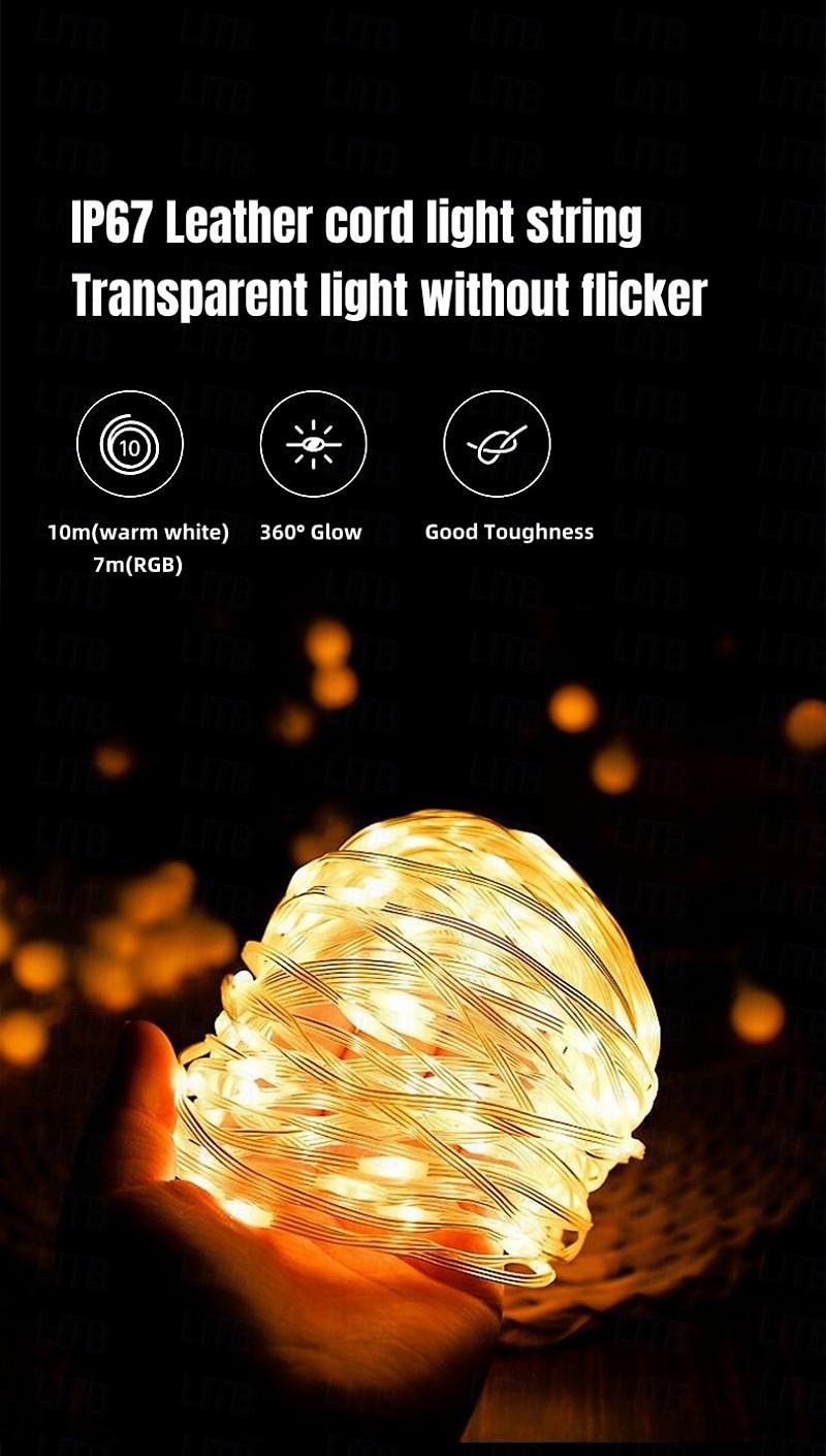 Outdoor Waterproof Portable Stowable String Light 7M/10M RGB with APP Control for Camping Tent Spring Picnic 2025 - $37.99 –P2