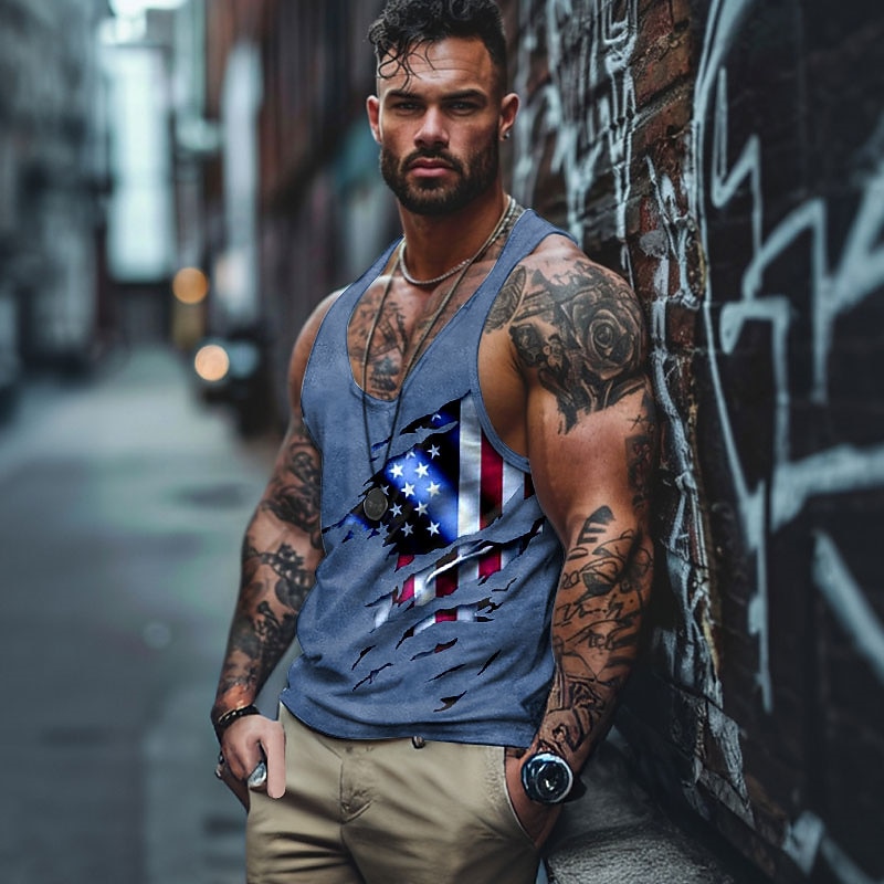 4 iulie 2026 250 de ani Ziua Memorială T-Shirt pentru bărbați Patriotic Patriot Grafic 3D Print Steagul American Veteran T-Shirt 2026 - $15.99 –P7