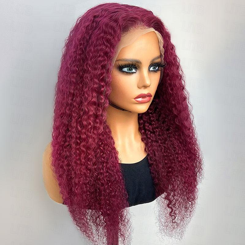 Burgundy Curly Wigs 99J Lace Frontal Wig 13x4 Curly Frontal Wig 12-30 Inch 2025 - $206.99 –P2