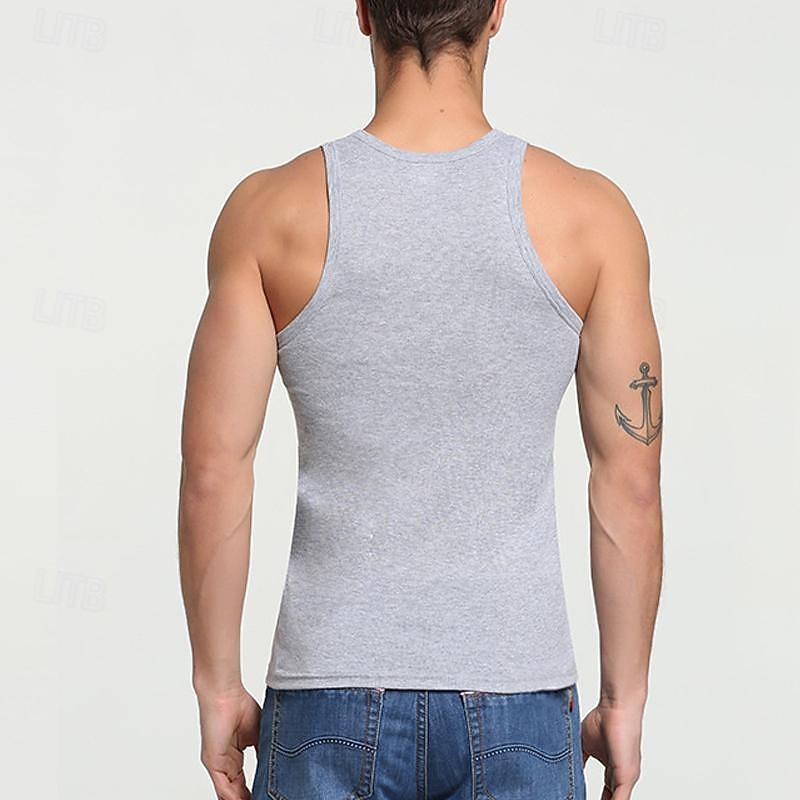 Herr Linne Undertröjor Ärmlös tröja Ärmlös Rund halsringning Sommar Slät Mode Designer Grundläggande Semester Gata Utekväll Svart Vit Grå Topp t-shirt för män 2025 - $8.99 –P3