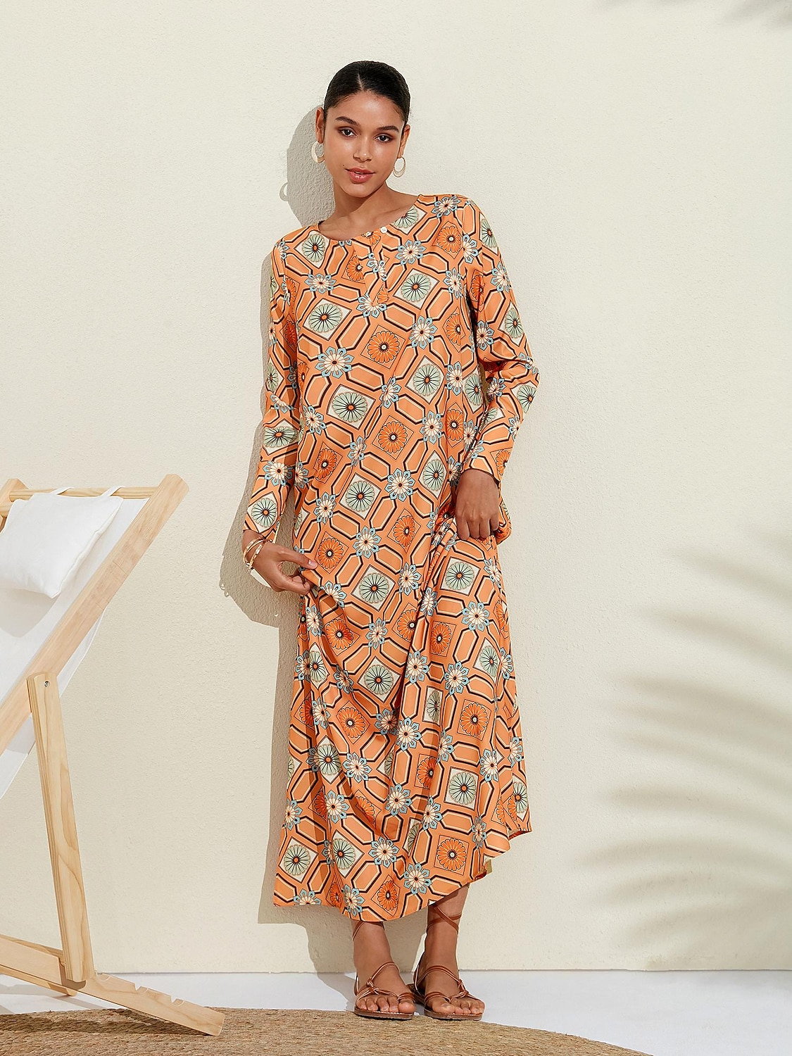 camicia girocollo floreale a quadri marocchini del 2025 a $103.99 –P2
