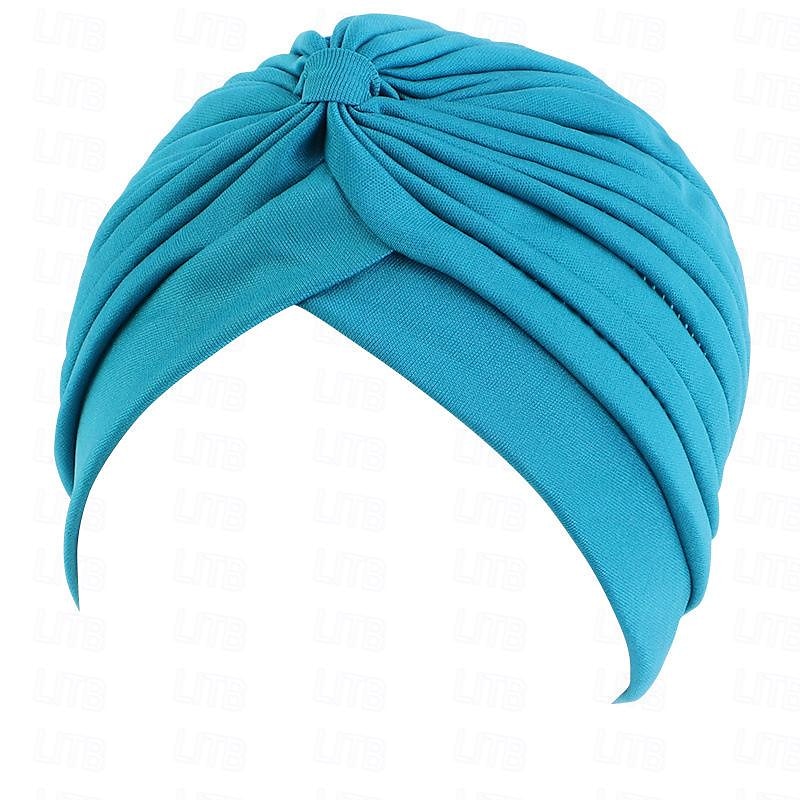 Sombreros turbantes suaves con nudo preanudado moda plisada gorro de quimioterapia diadema para dormir de color sólido naranja para mujeres Día de Reyes casual diario 2025 - $13.99 –P7