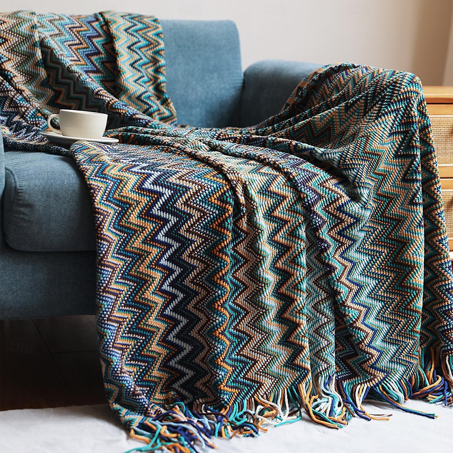 boho säng rutig filt geometri aztec baja filtar etnisk sofföverdrag underöverdrag dekor vägghängande gobeläng matta cobertor 2025 - $29.99 –P1