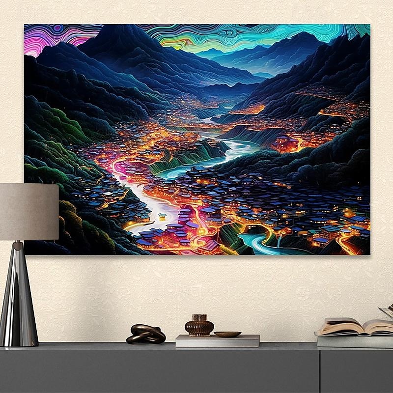 Landscape Wall Art Canvas City Lights at Night Prints and Posters Pictures Decorative Fabric Painting For Living Room Pictures No Frame 2025 - $18.49 –P10