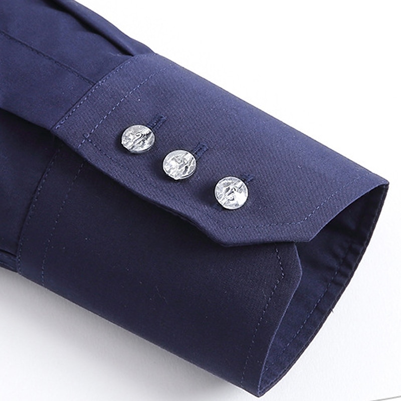 Herren Hemd Hemd mit Spearpoint-Kragen Oberhemd Glatt Hochzeit Party Schwarz Weiß Rote Marineblau Langarm Kargen Frühling & Herbst Bekleidung Button-Down 2025 - $27.99 –P11
