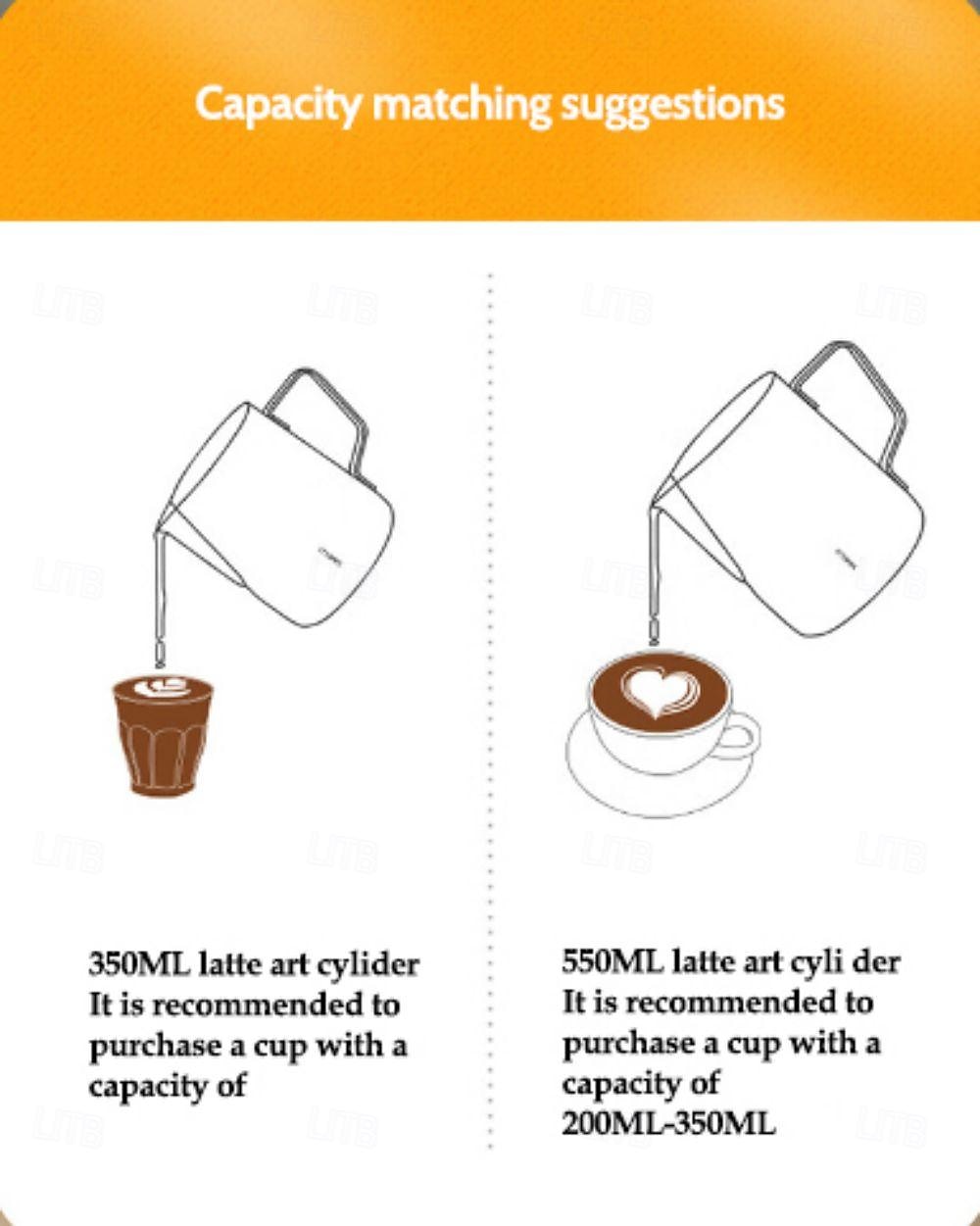 brocca per schiuma di latte, brocca per vapore espresso da 350/600 ml, pentola a vapore per caffè espresso in acciaio inossidabile cappuccino latte art barista pentola a vapore per latte del 2025 a $18.99 –P5