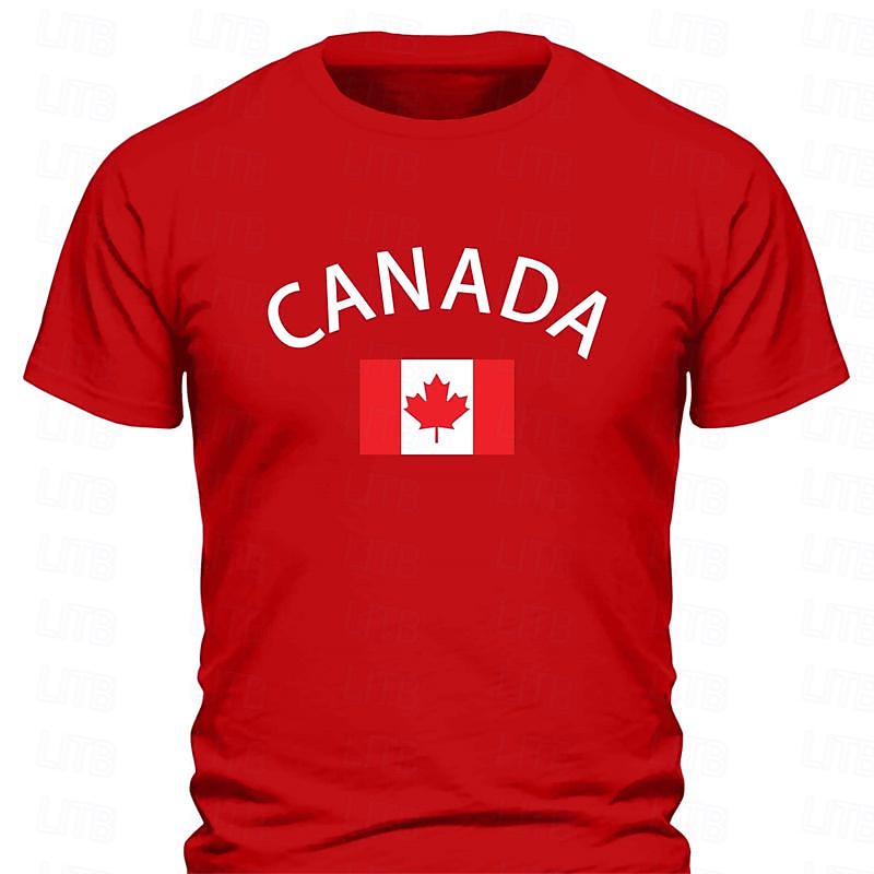 Herre Canada Flagg Korte Ermer Grafisk T-skjorte 2026 - $17.49 –P5