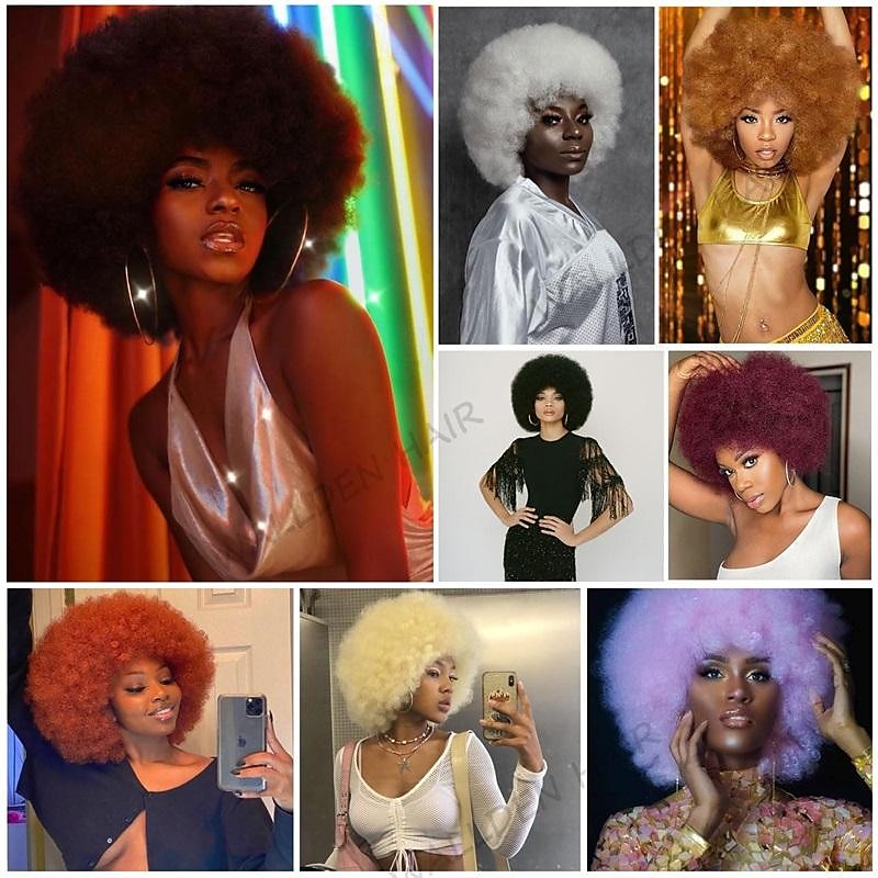 parrucche afro rosse per donne nere parrucca senza colla da indossare e andare da 10 pollici parrucche afro ricce parrucche sintetiche color borgogna per feste quotidiane costume cosplay uso del 2025 a $19.99 –P4