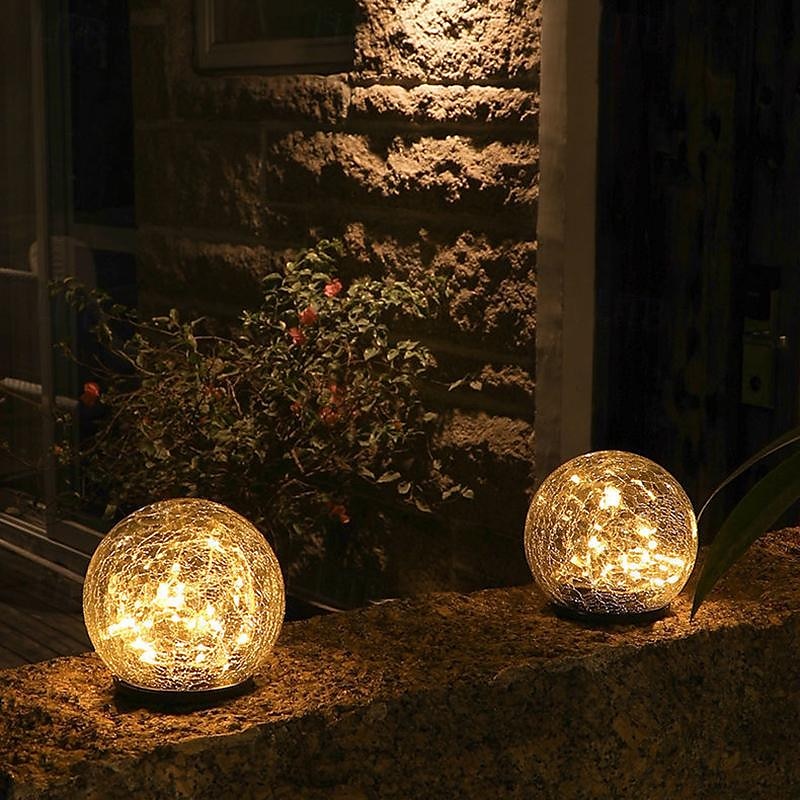solární lední hokej pohřbená lampa trávník vložená lampa venkovní nádvoří zahrada krok atmosféra dekorace led crack lampa 2025 - $24.99 –P8