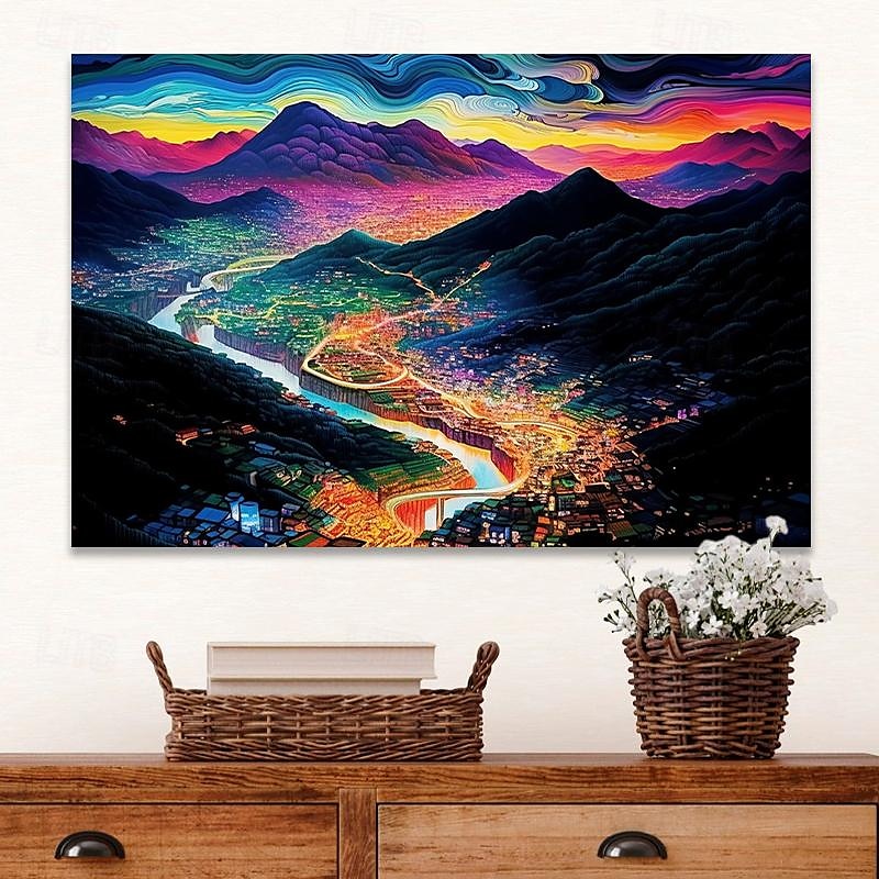 Landscape Wall Art Canvas City Lights at Night Prints and Posters Pictures Decorative Fabric Painting For Living Room Pictures No Frame 2025 - $18.49 –P8